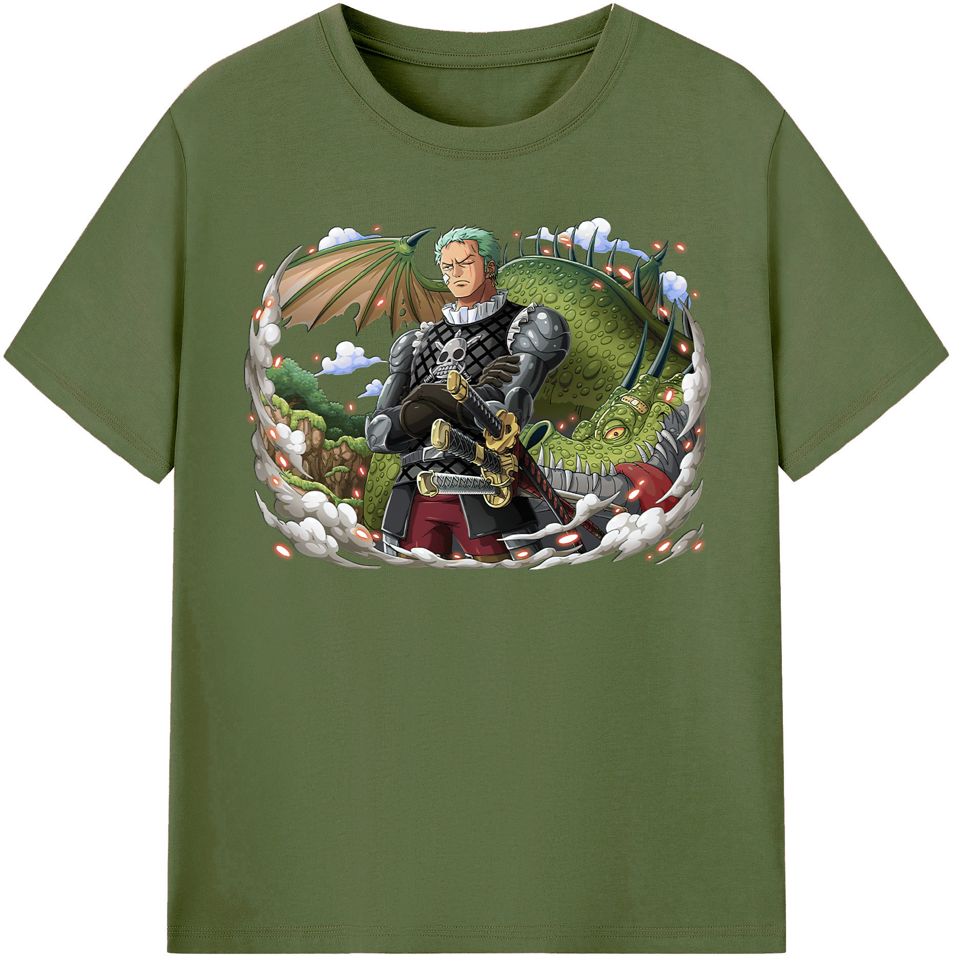 ワンピース ロロノア・ゾロ ONE PIECE Roronoa Zoro 綿100％半袖Tシャツ（フロントプリント）